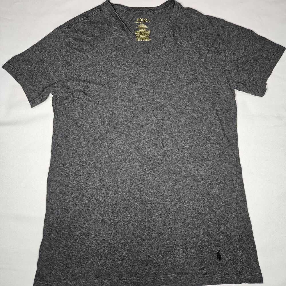 Polo Ralph Lauren Gray Slim-fit Short-sleeve V-neck Tee